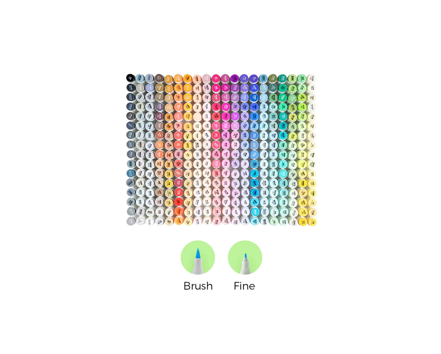 Ohuhu Honolulu Set 320 Markere, Baza Alcool, Dual Tips Brush&Fine, Multicolor Y30-80402-57