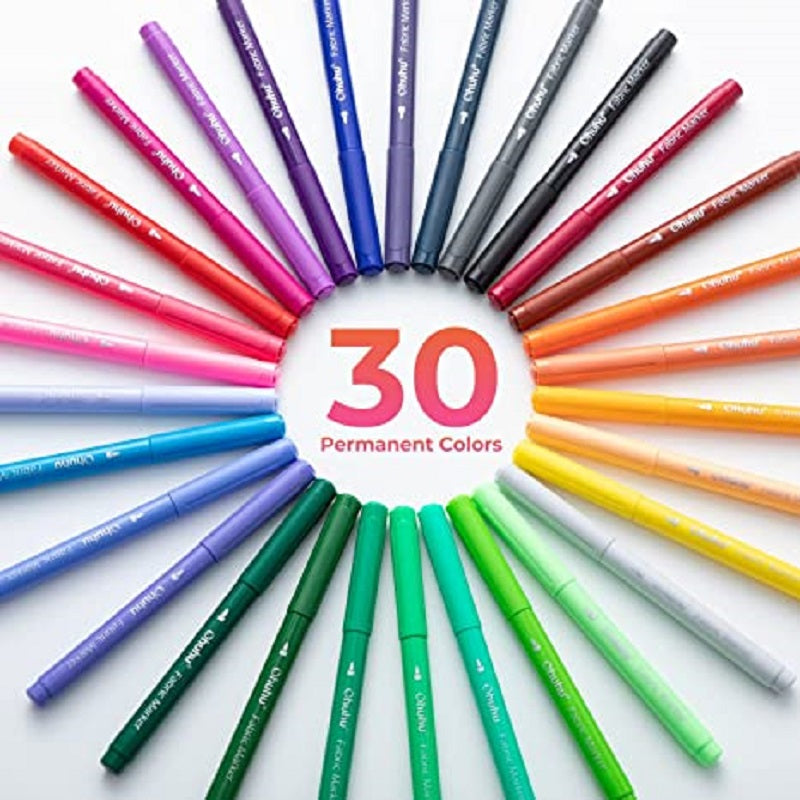 Ohuhu Set 30 Markere Pentru Tesaturi, Permanente, Multicolor Y30-80600-31