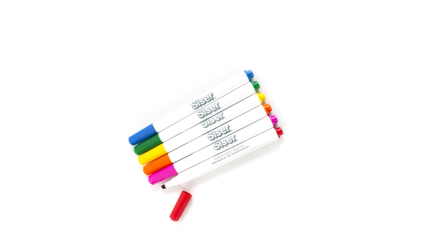 SISER Set 6 Markere Cu Vopsea Culori Primary De Sublimare De Transfer Termic
