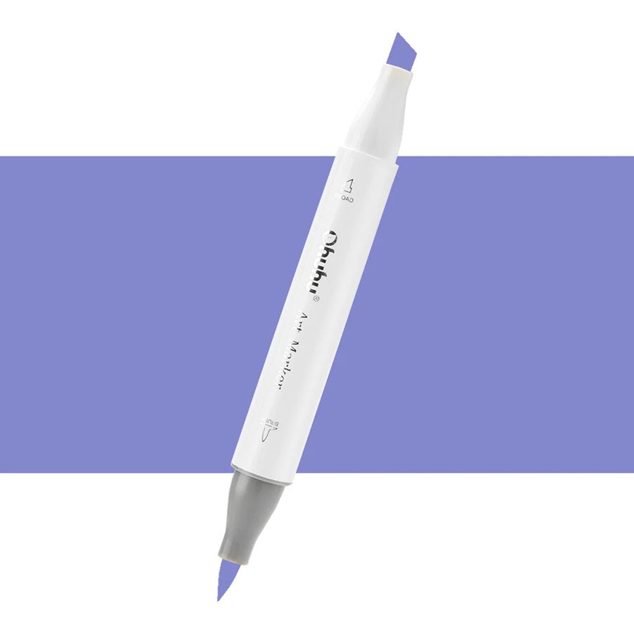 Ohuhu Honolulu V370 Blue Bell Individual Marker , Brush & Chisel O10-00001-35