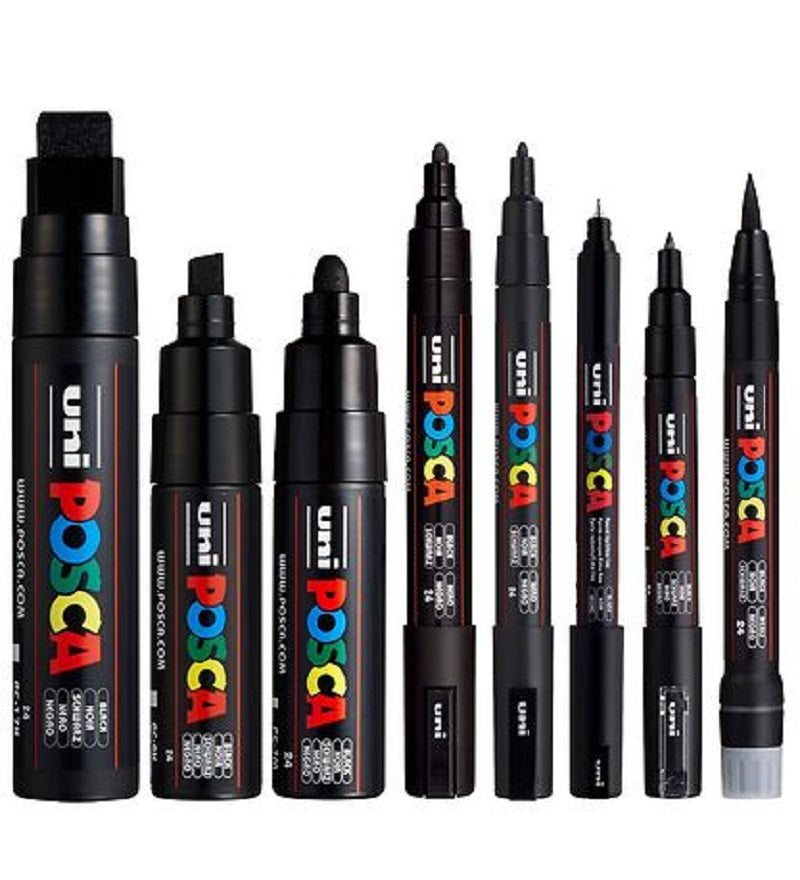 Posca Paint Marker Set 8 Marker All Black