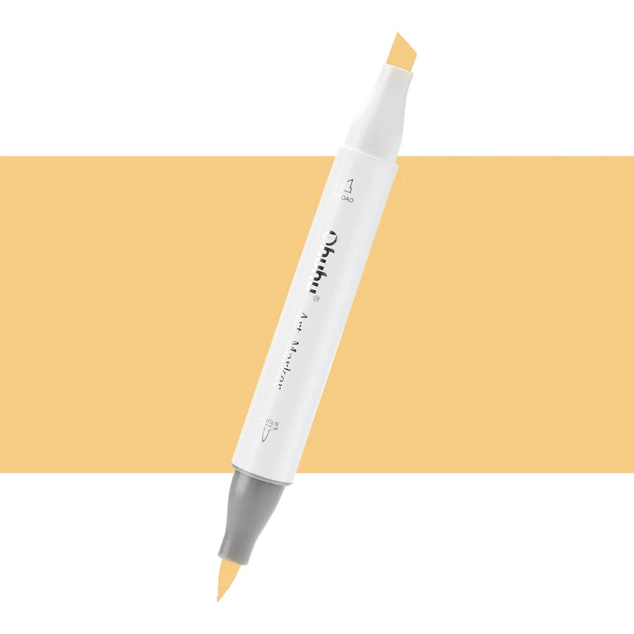 Ohuhu Honolulu Y6 Lemon Yellow Individual Marker , Brush & Chisel O10-00000-06