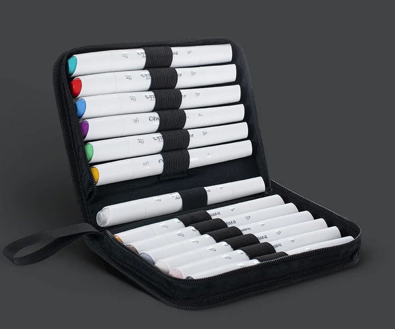 Ohuhu Mokauea Set 12 Markere, Baza Alcool, Dual Tips Tri-Nib&Chisel, Multicolor Y30-80402-63