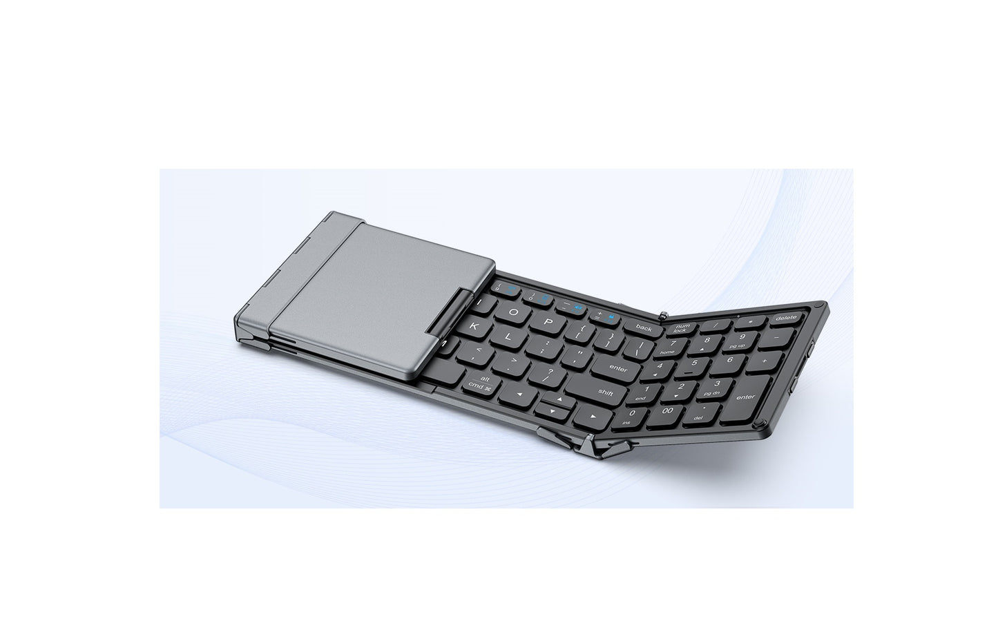 Tastatură Pliabilă iClever BK09, Bluetooth 5.1., Pliabilă, Tastatură Portabila cu Tastatura Numerică, Reîncărcabilă USB-C, Pentru Laptop, iPad, iPhone, Sincronizare Până La 3 Dispozitive