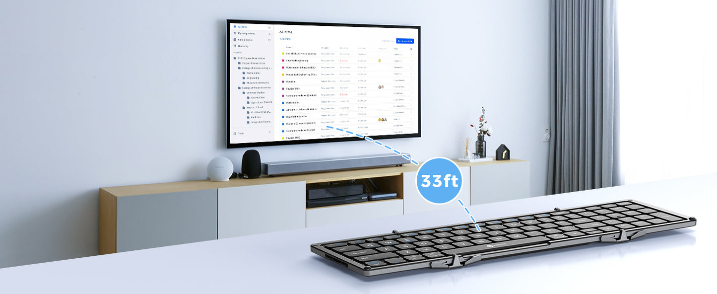 Tastatură Pliabilă iClever BK09, Bluetooth 5.1., Pliabilă, Tastatură Portabila cu Tastatura Numerică, Reîncărcabilă USB-C, Pentru Laptop, iPad, iPhone, Sincronizare Până La 3 Dispozitive