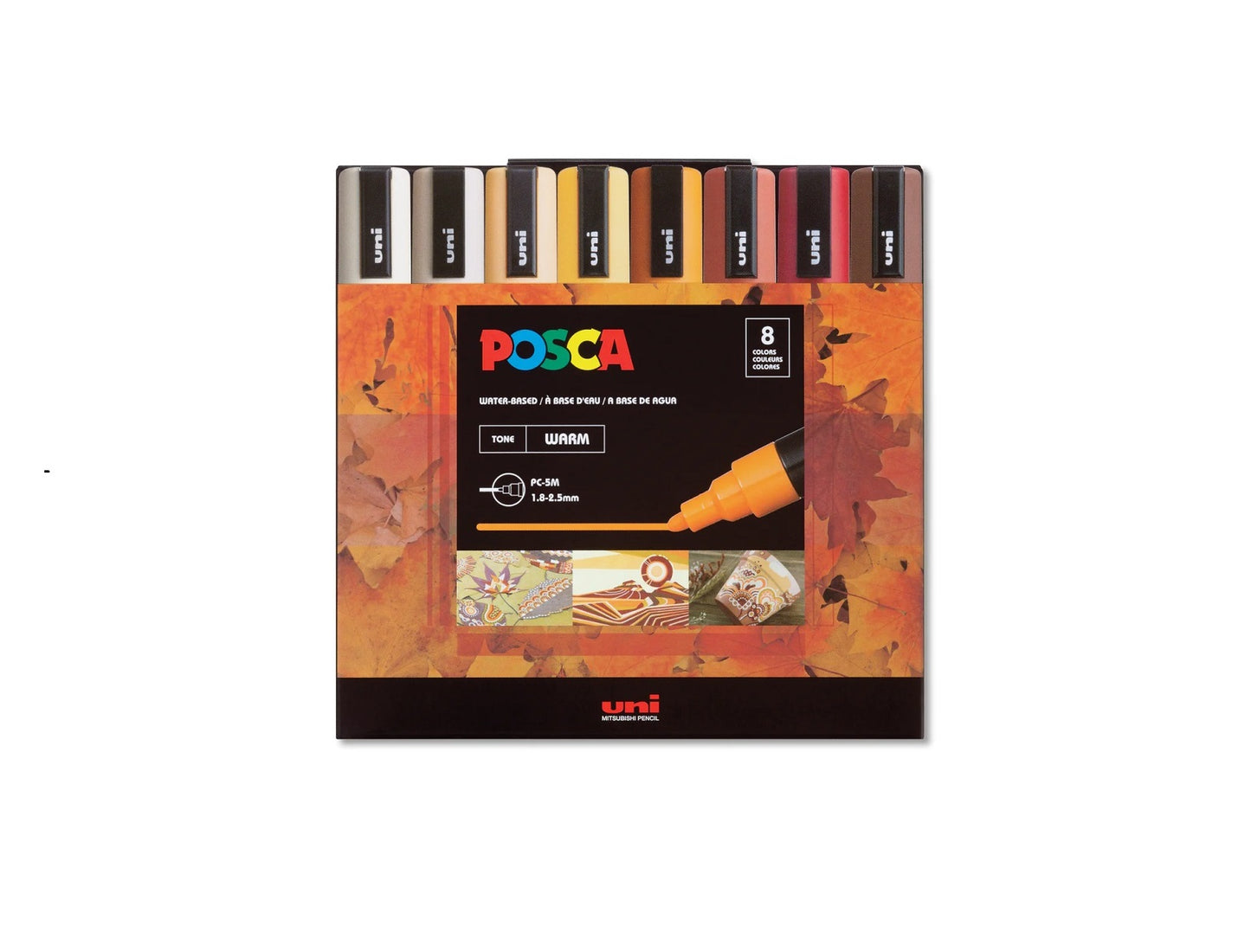Posca Paint Marker 8 Culori PC-5M Warm Set