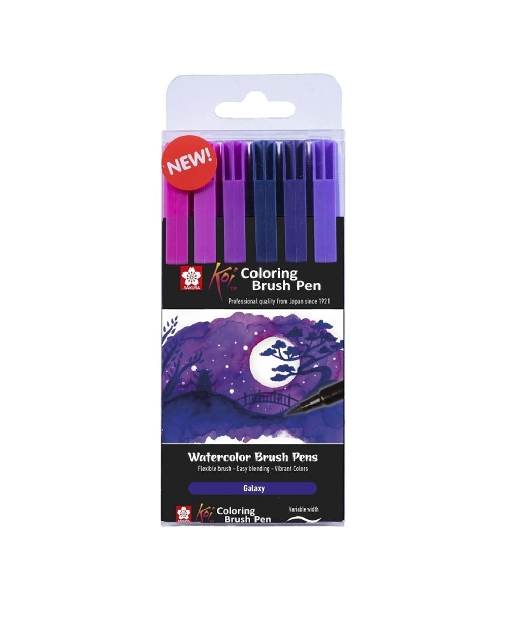 Sakura Set 6 Carioci Tip Pensula Sakura Koi Color Brush, Culori Galaxy