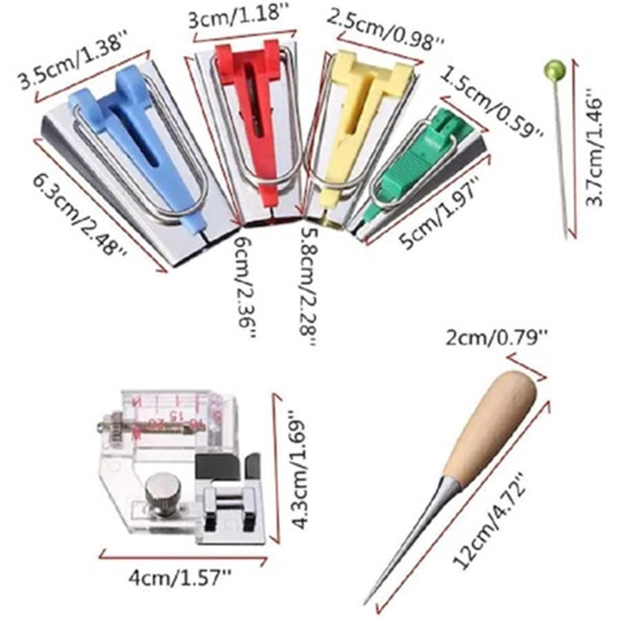 Set Accesorii Masina De Cusut, 6MM/12MM/18MM/25MM, Piciorus Reglabil Pentru Aplicat Benzi F071