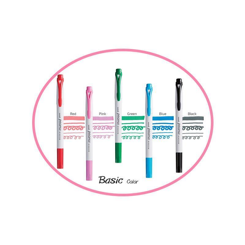 Uni Propus Window Set 5 Markere, Varf Dublu, Basic