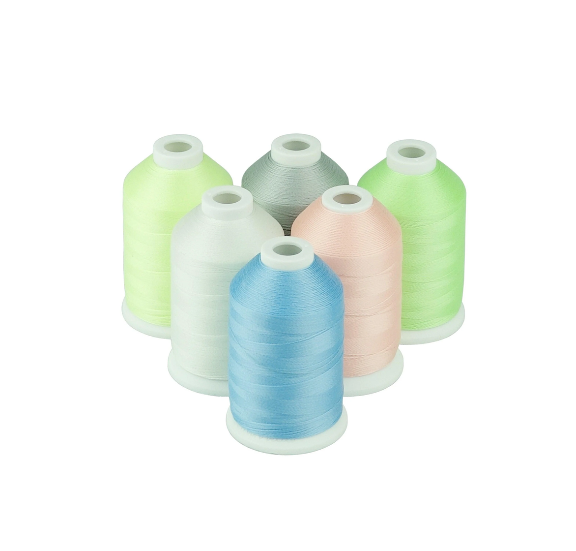 Set Ață De Brodat 6 Bobine - 1000 m, Culori Fosforescente