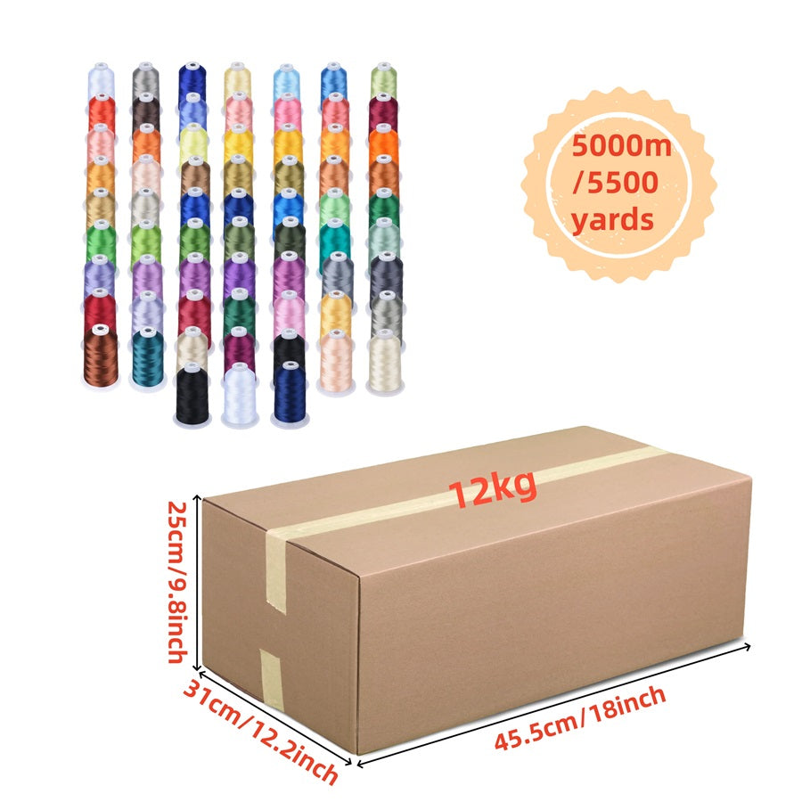 Set Ață De Brodat 63 Bobine - 5000 m, Multicolor