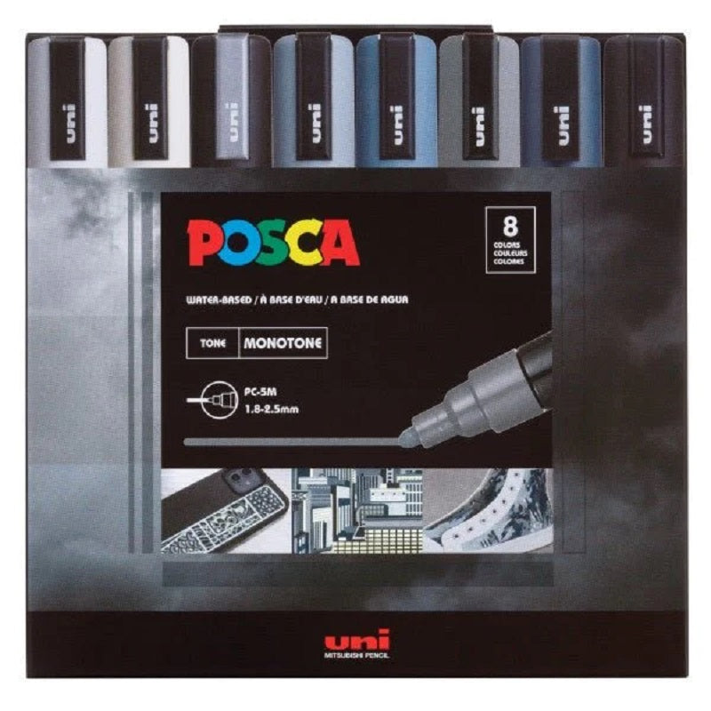 Posca Paint Marker 8 Culori PC-5M Monotone Set