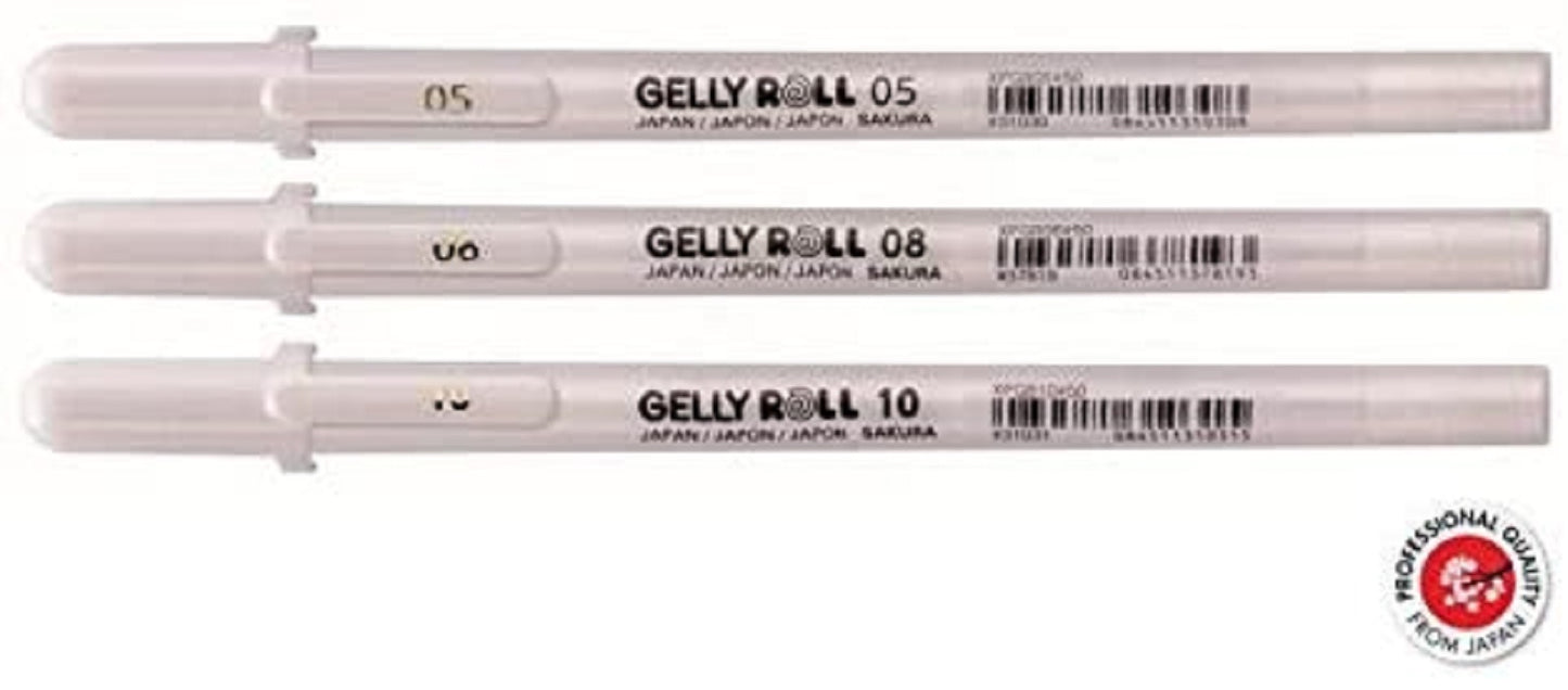 Set 3 Pixuri Sakura Gelly Roll Basic White 05/08/10