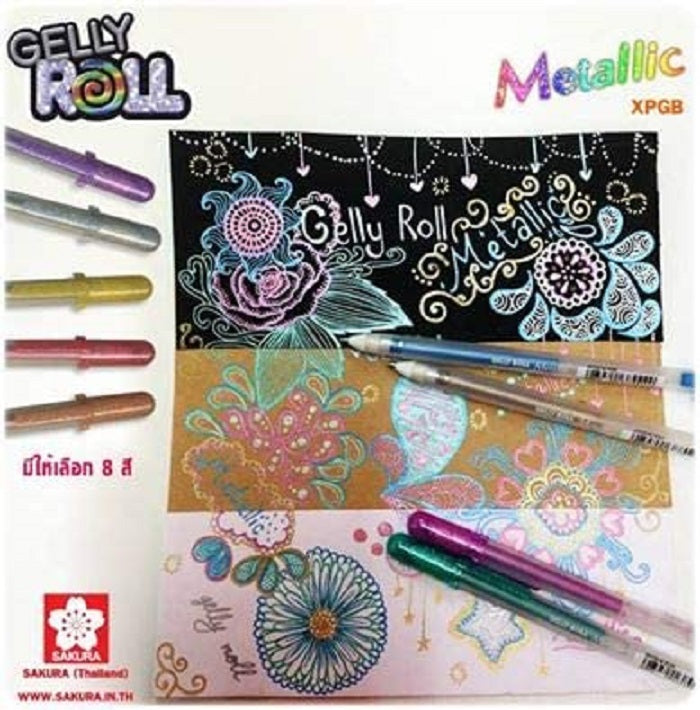 Sakura Set 12 pixuri colorate Sakura Gelly Metallic