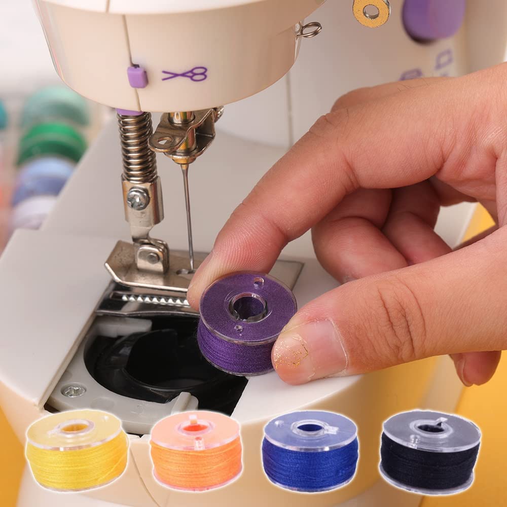 Bobine de Broderie din Plastic 11.5 mm Preinfasurate cu Fir in 36 de Culori Diferite Marimea A/STYLE 15/SA156 Compatibile cu Masina de Brodat Brother Janome Kenmore Elna Babylock 36 Bucati/Set