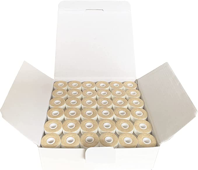 Bobine Cu Fir Alb Preinfasurate Marimea L, SA155, Fete Carton Pentru Masini De Brodat Brother 144 Bucati/ Set