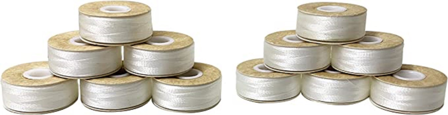 Bobine Cu Fir Alb Preinfasurate Marimea L, SA155, Fete Carton Pentru Masini De Brodat Brother 144 Bucati/ Set