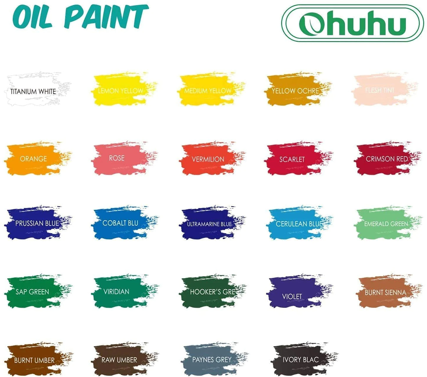 Ohuhu Set 24 Acuarele Ulei 12 ml/Tub Multicolor Y30-80700-04