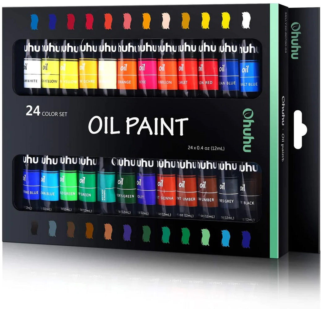 Ohuhu Set 24 Acuarele Ulei 12 ml/Tub Multicolor Y30-80700-04