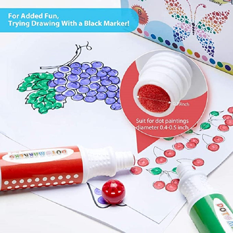Ohuhu Set 8 Dots Markere Baza Apa Multicolor Y30-80700-12