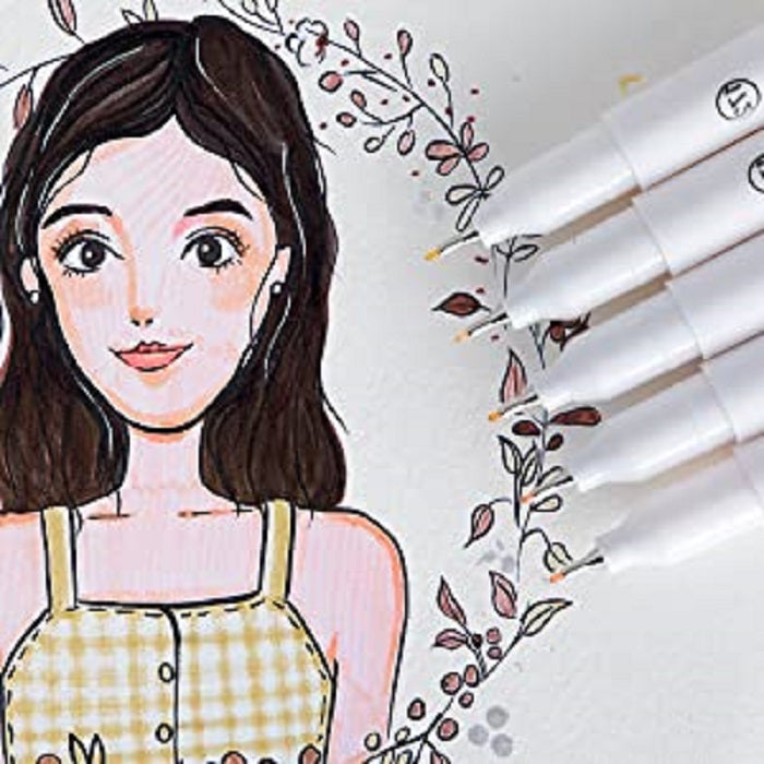 Ohuhu Maui Series Set 36 Markere, Baza Apa, Dula Tips Brush&Fineliner, Skin Tones Y30-80600-46
