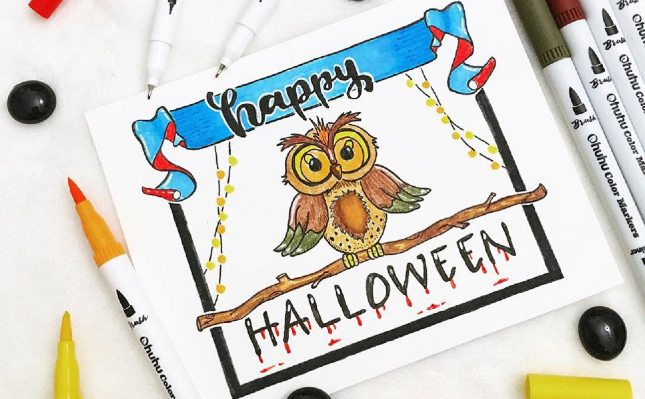 Ohuhu Maui Series Set 100 Markere, Baza Apa, Dual Tips Brush&Fineliner, Multicolor Y30-80400-27
