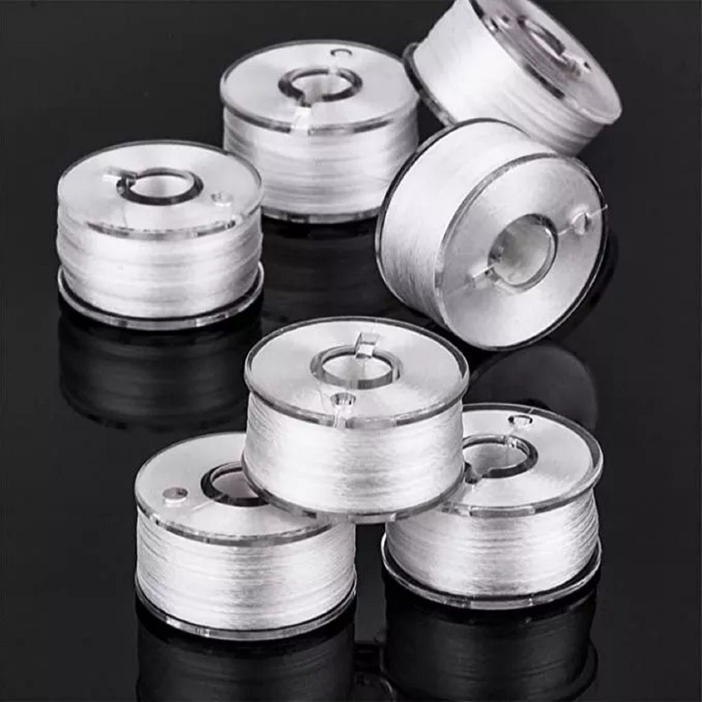 Bobine de Broderie din Plastic 11.5 mm Preinfasurate cu Fir Alb Marimea A/STYLE 15/SA156 Compatibile cu Masina de Brodat Brother 72 Buceti/Set