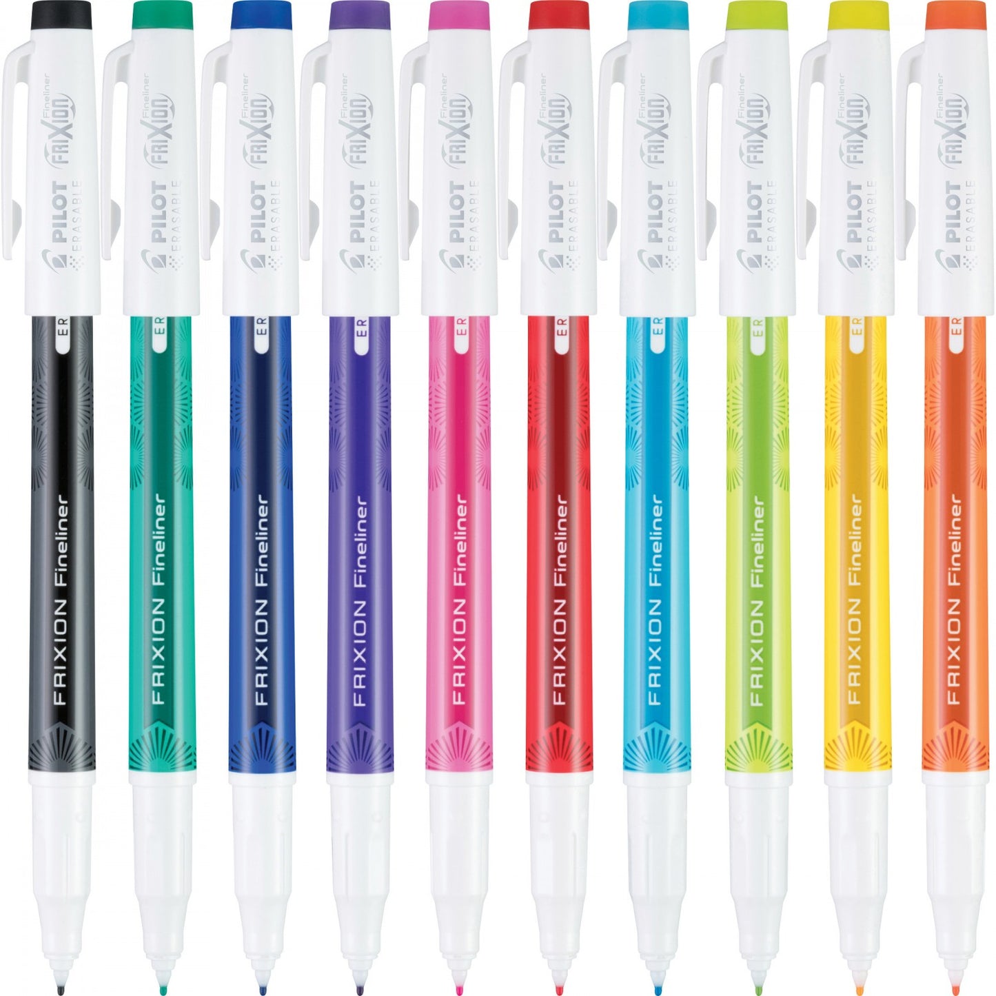 Pilot FriXion Fineliner Set de 10 markere erasabile , 0.7mm, multicolor