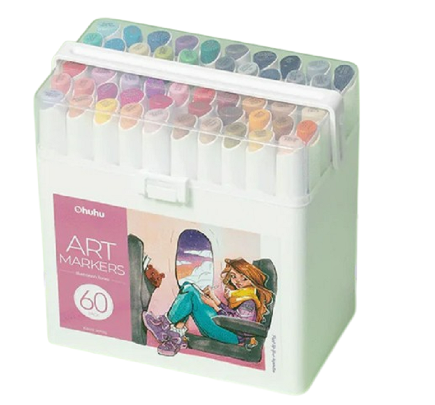 Ohuhu Kaala Series Set 60 Markere, Baza Alcool, Dual Tips Slim Broad&Fine, Illustration Tones Y30-80402-35