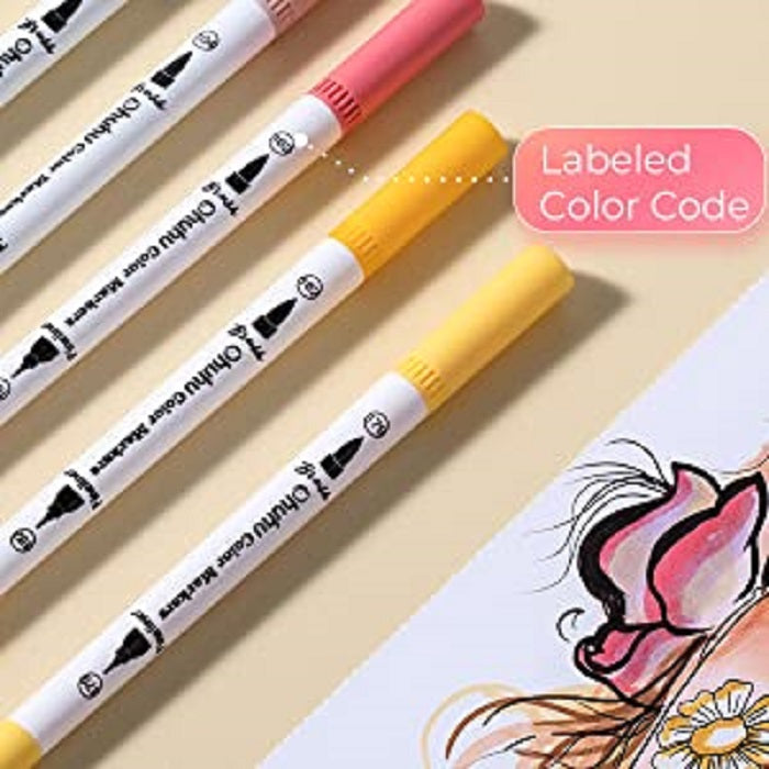 Ohuhu Maui Series Set 36 Markere, Baza Apa, Dula Tips Brush&Fineliner, Skin Tones Y30-80600-46