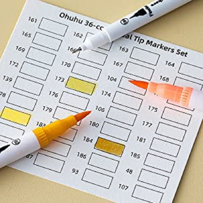 Ohuhu Maui Series Set 36 Markere, Baza Apa, Dula Tips Brush&Fineliner, Skin Tones Y30-80600-46