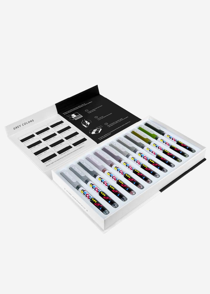 Karin Set 12 Markere Pigment Decobrush Grey Colors