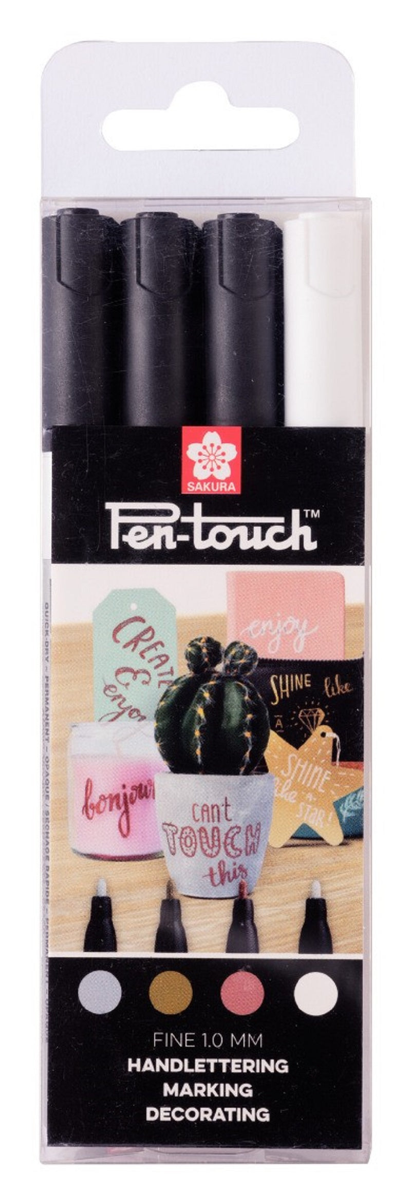 Sakura Set 4 Markere Sakura Cu Vopsea Pen Touch Fine Culori Metalice