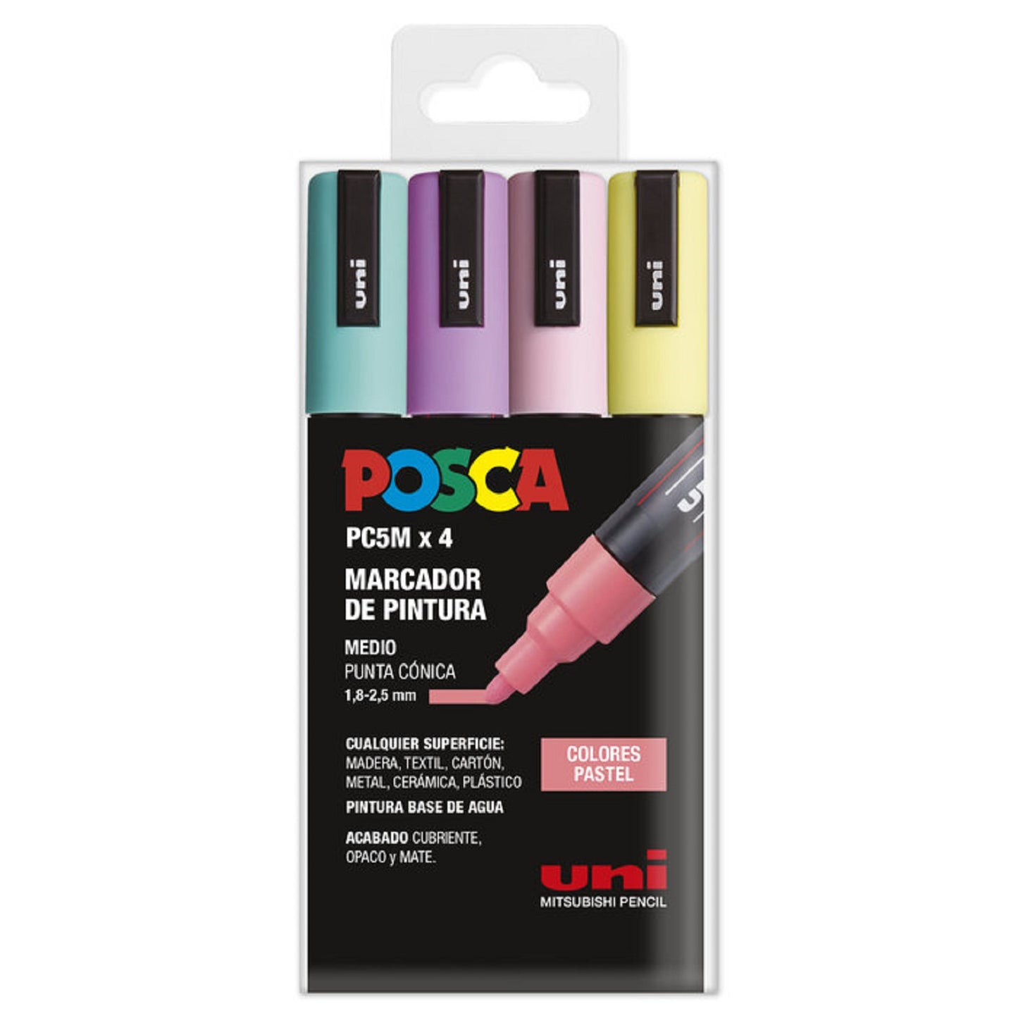 Posca Paint Marker 4 Culori PC-5M Pastel Set