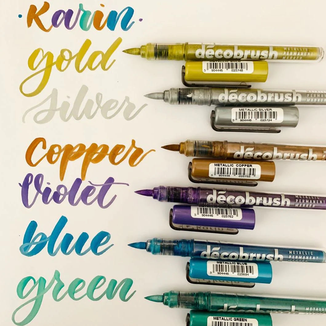 Karin Set 10 Markere Decobrush, Culori Metalice