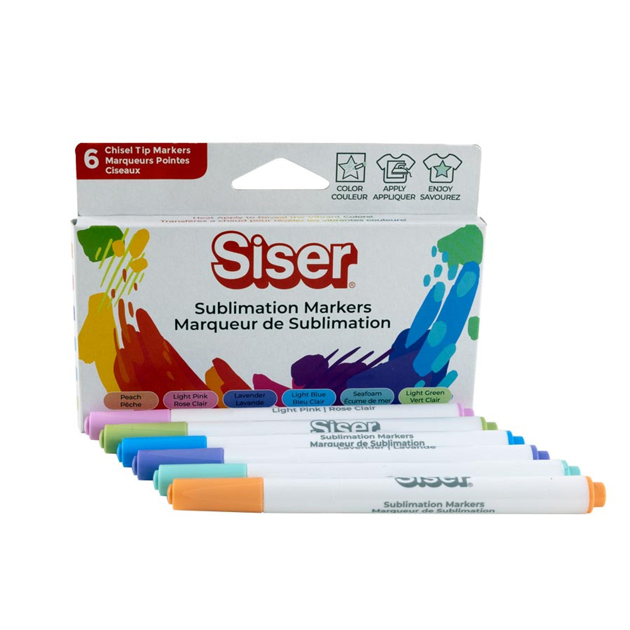 SISER Set 6 Markere Cu Vopsea De Culori Pastel De Sublimare De Transfer Termic
