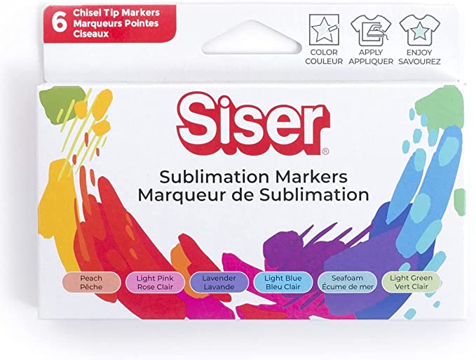 SISER Set 6 Markere Cu Vopsea De Culori Pastel De Sublimare De Transfer Termic
