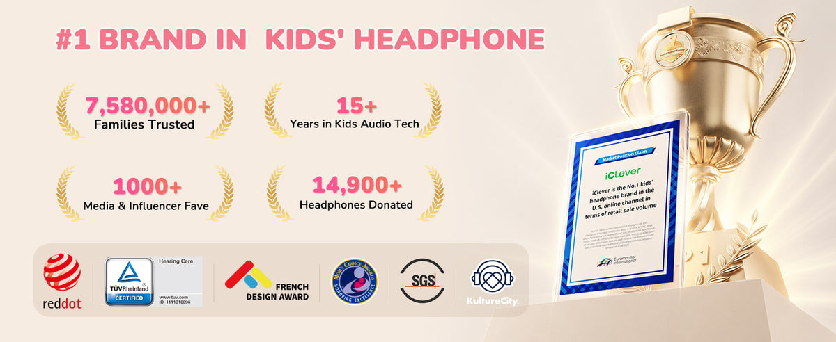 Căști iClever IC-EM03 Antifonice Pentru Bebeluși, Protectie Auditiva, Reducerea Zgomotului, Vârsta 3-36 De Luni, NRR 18 dB, Bandă Reglabilă, Culoare Roz
