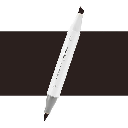 Ohuhu Honolulu 120 Black Individual Marker , Brush & Chisel Y30-80400-64