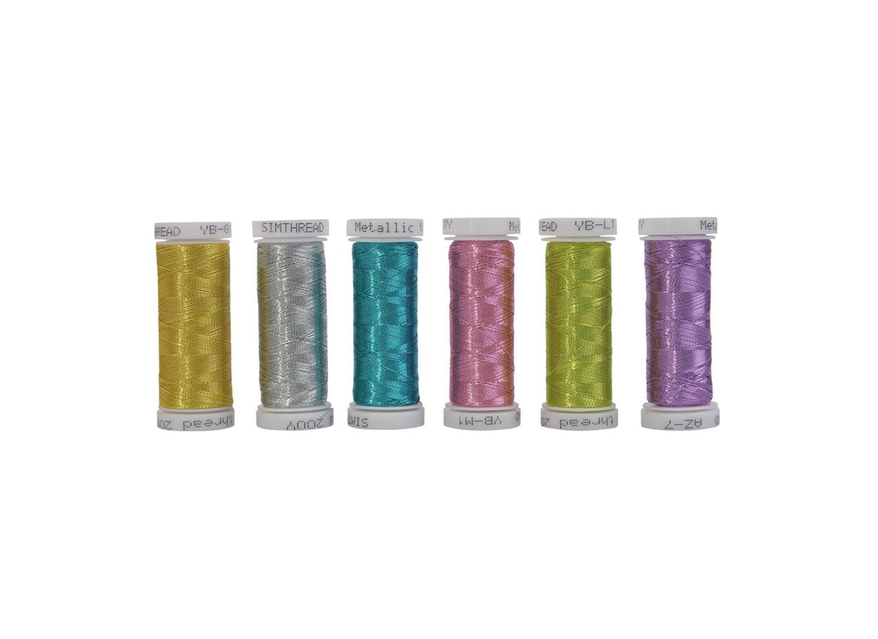 Set Ață De Brodat 6 Bobine - 180 m, Culori Metalice