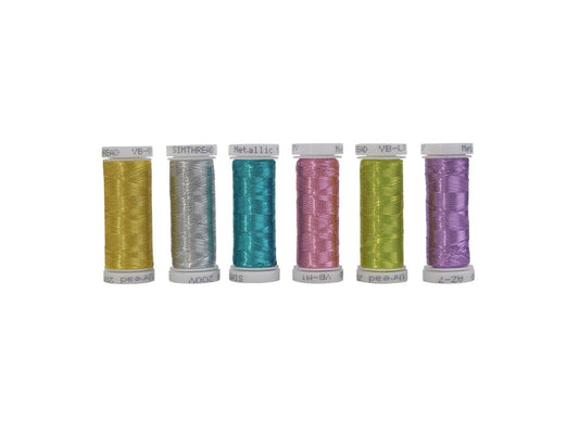 Set Ață De Brodat 6 Bobine - 180 m, Culori Metalice