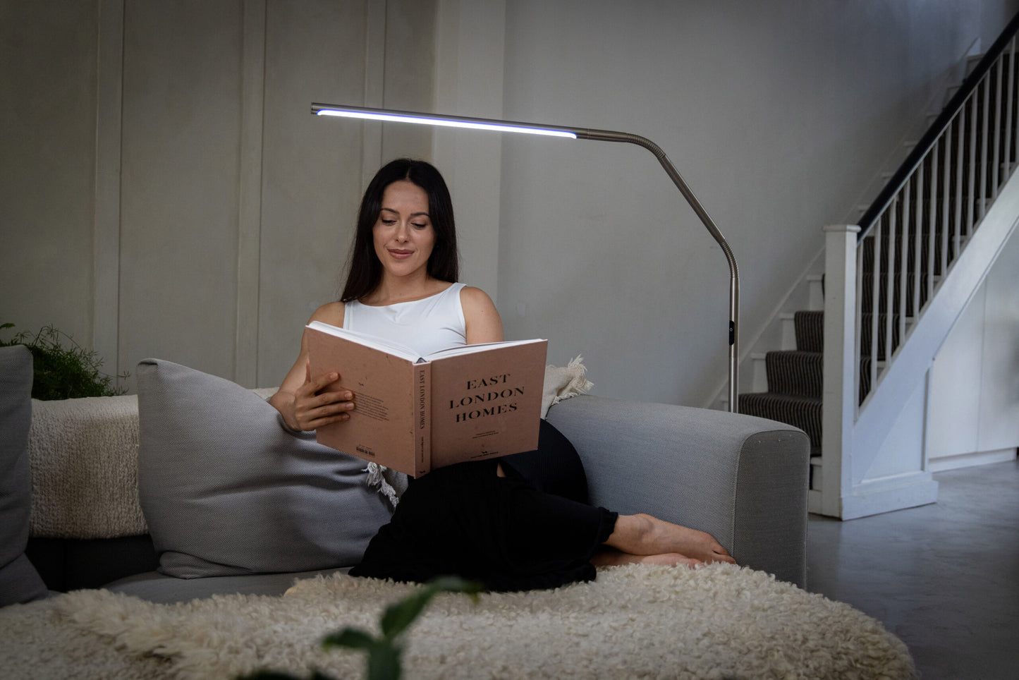 Lampă de Podea Slimline 4 Daylight – Oțel Periat