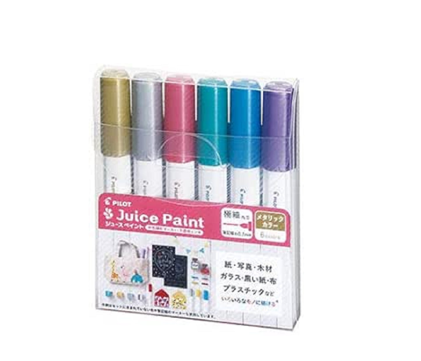 Pilot Juice Paint Marker Set 6 Culori Varf Extra Fine Culori Metalice SJP-120EF-6CM