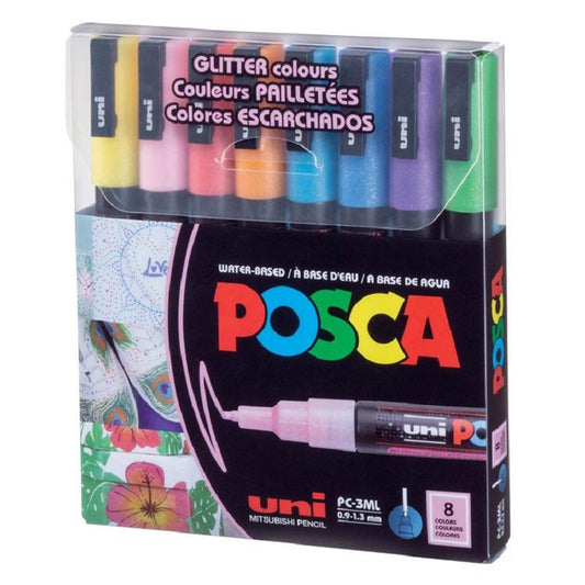 Posca Paint Marker 8 Culori Glitter PC-3ML Multicolor Set