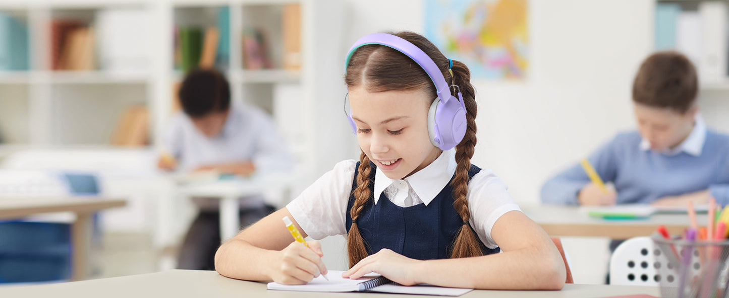 Căști iClever IC-EM01 Antifonice Pentru Copii/Adulți, SNR 29dB, Protecție Auditivă Pentru Autism, Concentrare și Evenimente Zgomotoase, Culoare Purple