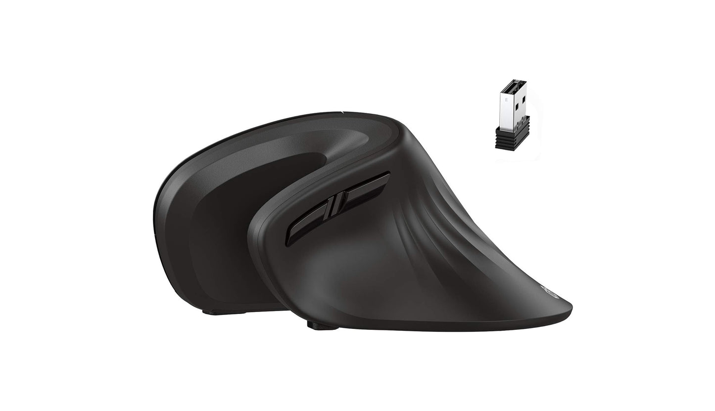 Mouse iClever TM209G, Vertical, Wireless, Ergonomic, 6 Butoane, DPI Reglabil, Confortabil, 2, 4G, Optic