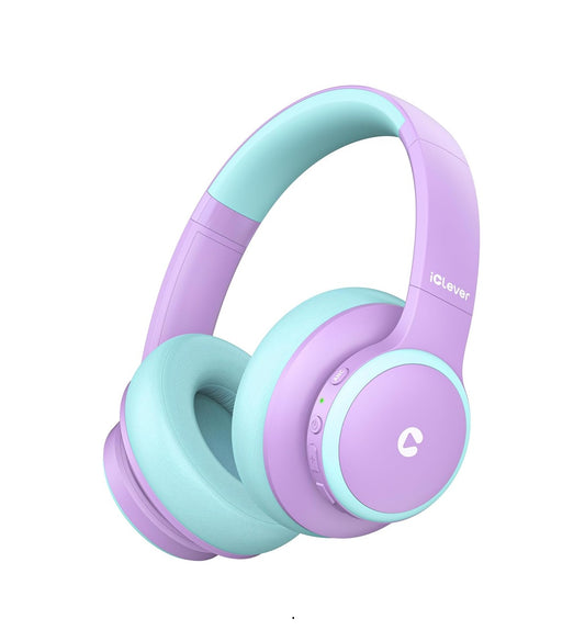 Căști iClever BTH26, Anulare Activă Zgomot, Redare 60h, Volum Sigur 80dBA, Incărcare Rapidă Tip C, Bluetooth 5.4, Culoare Violet