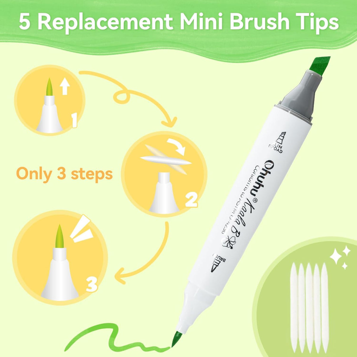 Ohuhu Kaala Series B Set 60 Markere, Baza Alcool, Dual Tips Slim Broad & Mini Brush, Landscape Tones Y30-80405-58