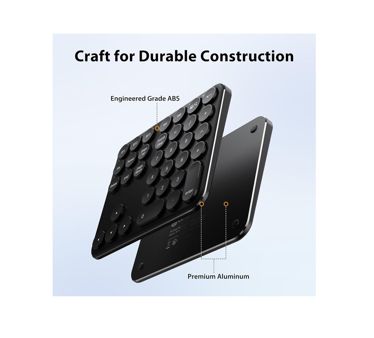 Tastatură Numerică iClever IC-KP11, Bluetooth, Wireless, Multi-dispozitiv, Reîncărcabilă USB-C, Portabilă, 35 Taste
