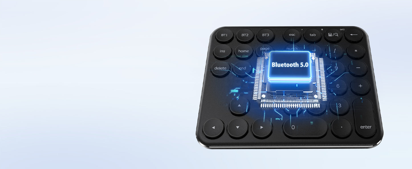 Tastatură Numerică iClever IC-KP11, Bluetooth, Wireless, Multi-dispozitiv, Reîncărcabilă USB-C, Portabilă, 35 Taste
